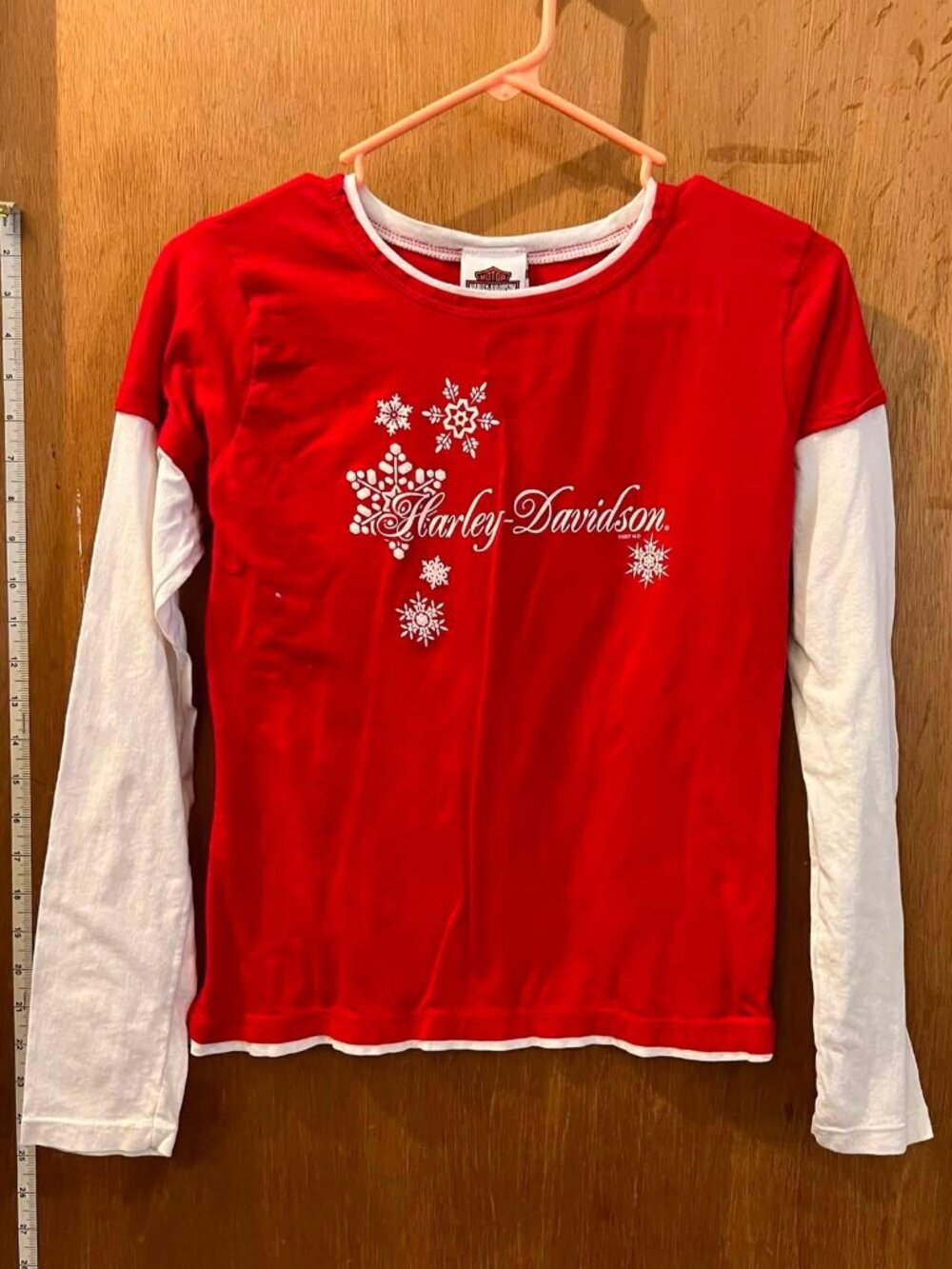 🐻Size SM - Harley Davidson - Red and White Christmas Knit Pullover - Small Spot
